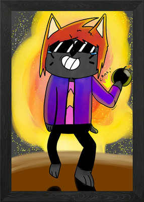 Explosion Katze gerahmtes Wandbild Poster Leinwanddruck Bild