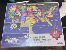 USA Map Floor Puzzle White Mountain Puzzles 48 Jumbo Pieces NEW SEALED