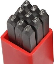 Steel Number Stamps 3mm 0-9 Set Hardened Metal Wood Marking Punch Set w/ Case PQ