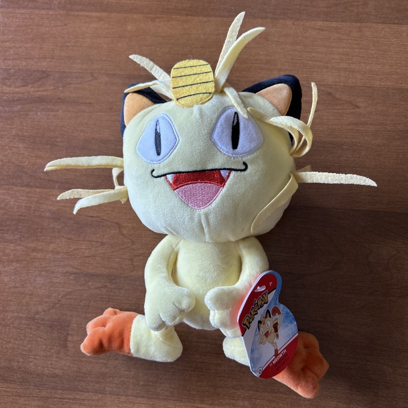 TOMY Pokemon Meowth Plush 7" Character Stuffed Animal Toy New With Original Tag
