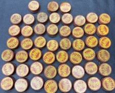50 Vintage Fly-Rek Litho Metal Can Lids Retro...