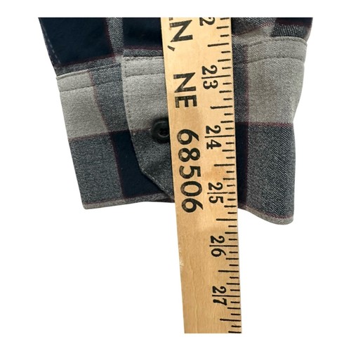 Mizzen + Main Men Shirt XXL Checker Plaid Trim Fit Stretch Long Sleeve Button Up - Picture 6 of 9