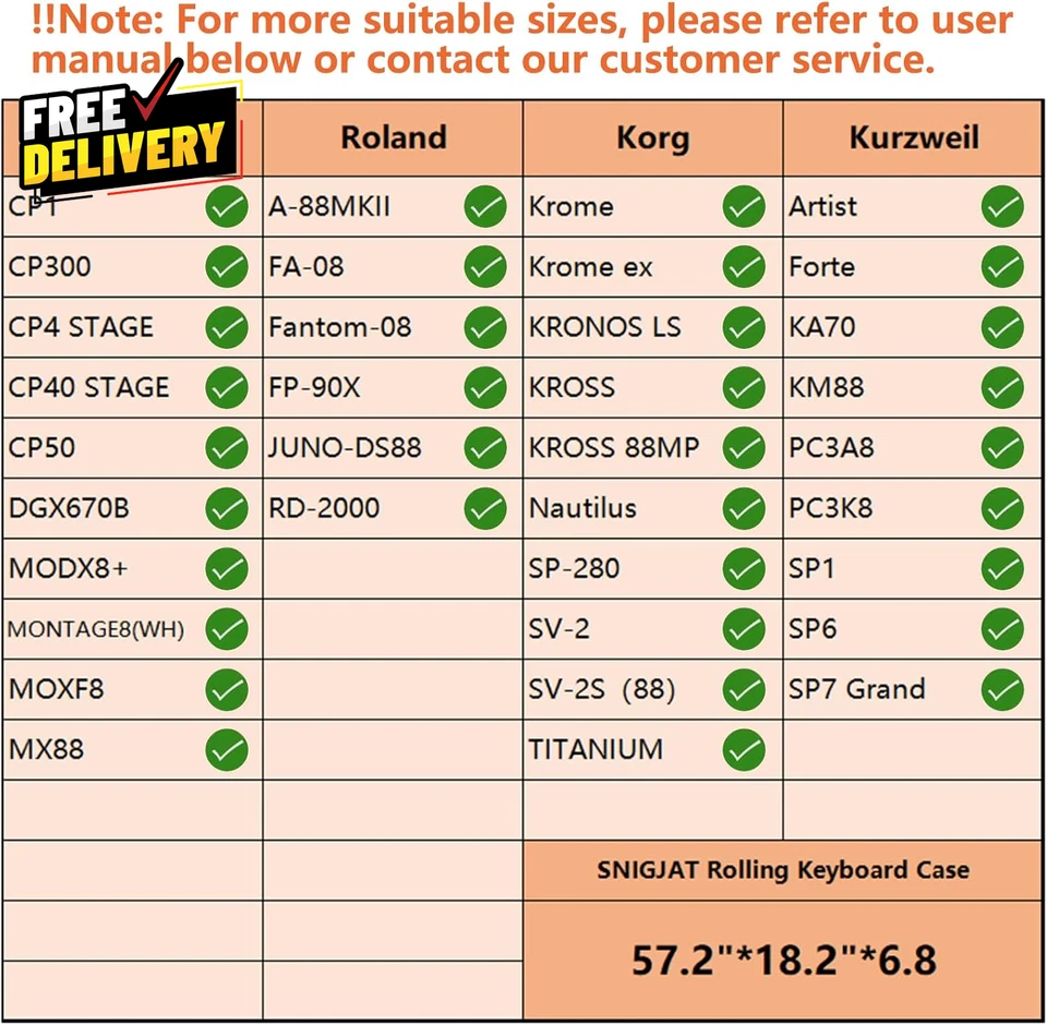 Funda Teclado 88 Teclas con Ruedas Interior: 57.2X18.2X6.8 Acolchado Piano Rodante... Foto 2 de 4