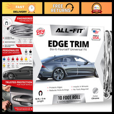 Car Door Edge Protector 10 Ft Chrome - Easy Install, USA Made, Universal Fit