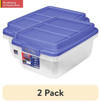 (2pack)18Quart Small Latching Storage Bin,Clear Plastic Storage Container