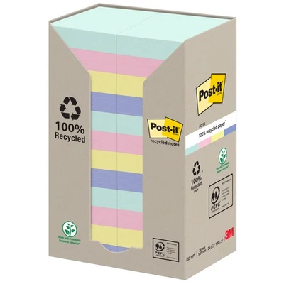 Post-it® Recycling Notes Multicolor Haftnotizen 38x51mm 24 Blöcke 100 Blatt