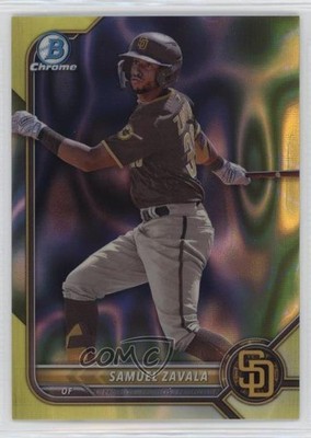 2022 Bowman Draft Chrome Yellow Lava Refractor 31/75 Samuel Zavala #BDC-98 2l4