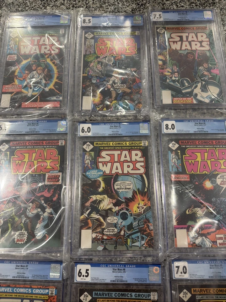 STAR WARS 1 -9 - CGC GRADED - 1977- WHITMAN REPRINTS - 1ST APP LUKE, HAN, & MORE - Image 2 of 4