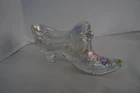 Vintage Fenton Iridescent Shoe Glass Slipper Hand Painted Miller