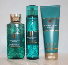 Bath & Body Works Mediterranean Mirage Body Cream, Wash & Fragrance Mist Set