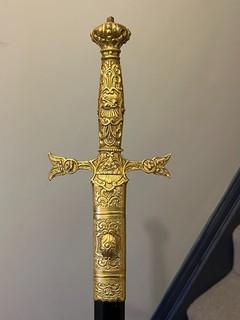 Unusual Ceremonial Masonic Sword Freemasonry Knights Templar Vintage Antiuqe