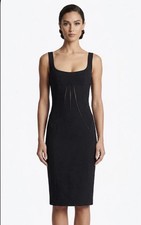 D&G BY DOLCE & GABBANA CREPE MINI DRESS Black Bodycon Vintage Sleeveless Sz M 6