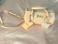 Juicy Couture Mini Barrel Satchel powder Blush Rhinestone Embossed gold logo