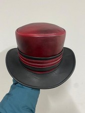Handcrafted Leather Steampunk Victorian Top Hat Gothic Cosplay Halloween Accessy