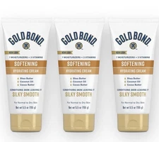 Gold Bond (x3) Softening Hydrating Cream Shea Butter Dry Skin 5.5oz Discontinued