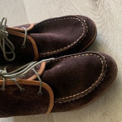 Olukai Wali Suede Wedge Moccasin W 7.5 booties brown lace up - Picture 2 of 9