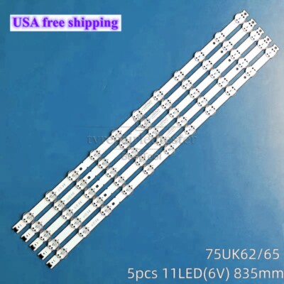 LED Backlight bar(5) for LG 75UK6500PLA 75UM7000PLA 75UK6570PUB 75UK65 75UK62