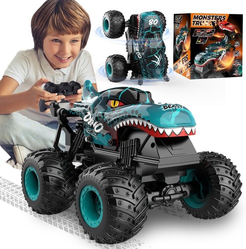 Large Car Monster Truck Remote Control RC Cars Big Wheel 4WD Kid Toy Electric - Picture 9 of 11