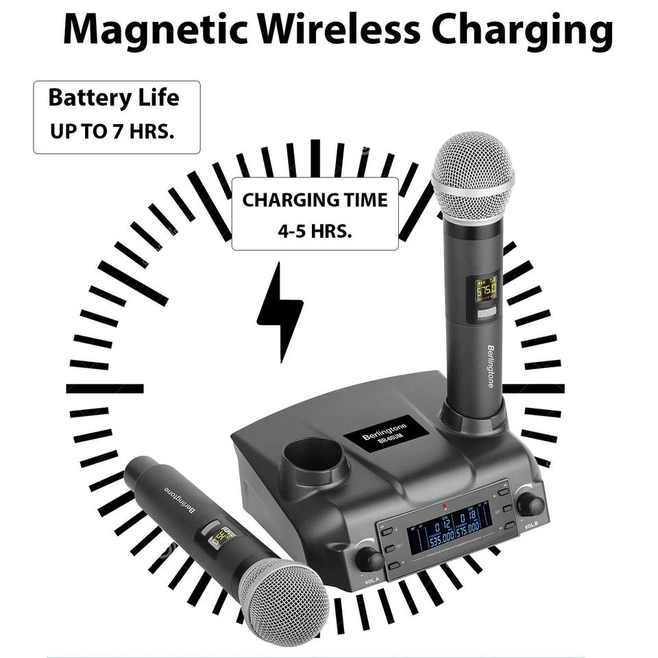 Berlingtone BR-60UM Wireless Microphone System Dual Wireless Mics, rechargeable - Image 4 of 4