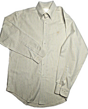 Brooks Brothers Oxford Shirt Mens Medium Yellow Stripe Logo