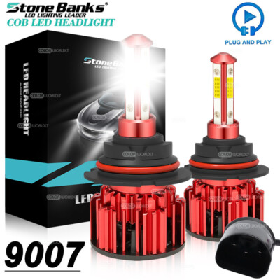 #ad 2x 9007 HB5 LED Headlight Bulbs Kit 6500K White High Low Beam Light Super Bright $13.99