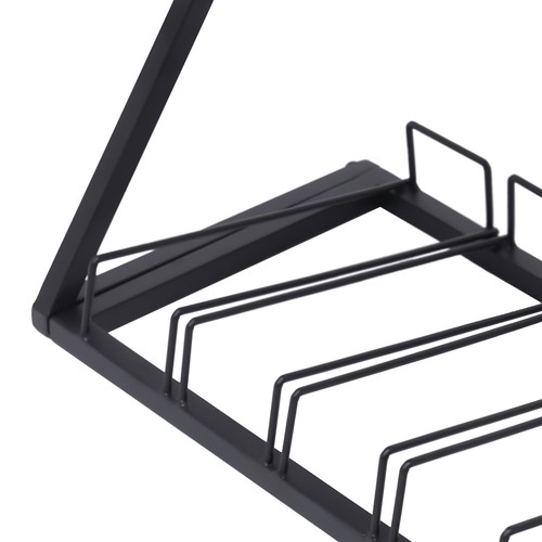 17*10*15.55in Black Countertop Wine Rack W/ 4 Wine Bottles& 8-12Glasses Holder - Picture 6 of 17