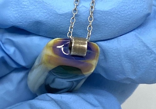 Vintage Multicolored Art Glass Sterling Silver Pendant Necklaces 18”9.37g - 第 6/12 張圖片