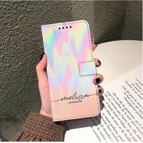 Wallet PU Leder Tasche Individuell Bedruckt Cover für iPhone 16 15 14 Pro Max 13 12 17 - Bild 21 von 100