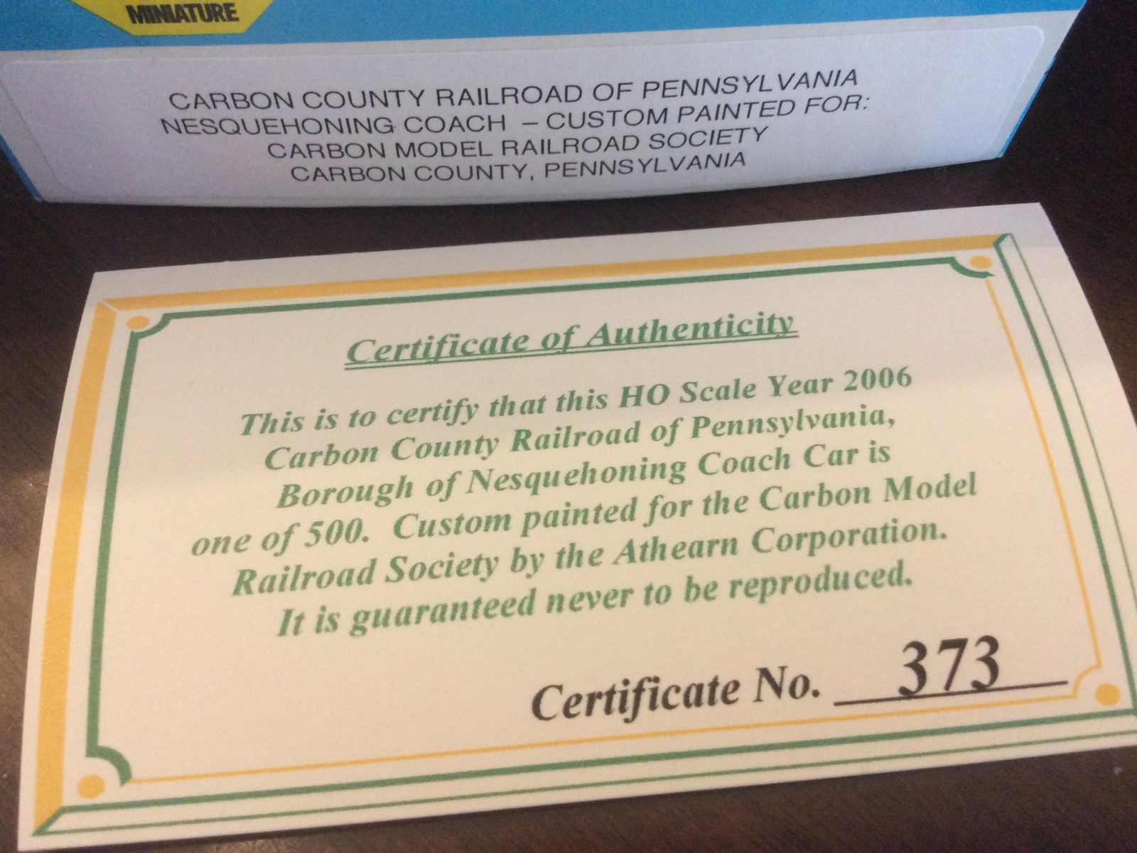 HO Athearn Carbon County Railroad Pa COACH Borough of Nesquehoning 1 of