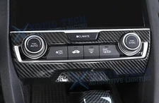 Center Console Panel AC Climate Control Cover For Honda Civic 10th Carbon Look