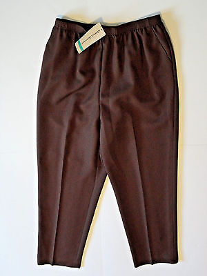 ALFRED DUNNER {Size 16} Brown Elastic Waist Pants NWT! | eBay
