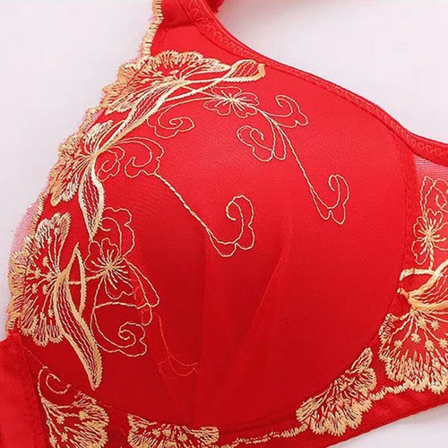 Reggiseno donna coppa intera ricamato taglie forti ferretto ferretto fermo reggiseno senza fili - Foto 12 di 22