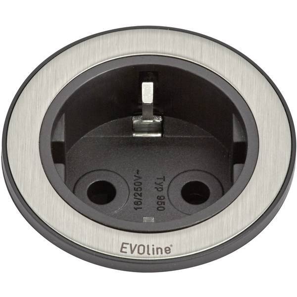 EVOline 159280001100   Multipresa ad incasso 1 parte acciaio inox, Nero 1 pz.