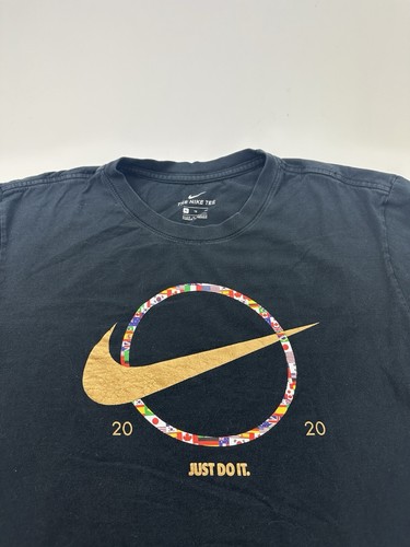 Nike Shirt Mens XL Black Gold Swoosh 2020 Olympics World Cup Flags Just Do It - Picture 2 of 8