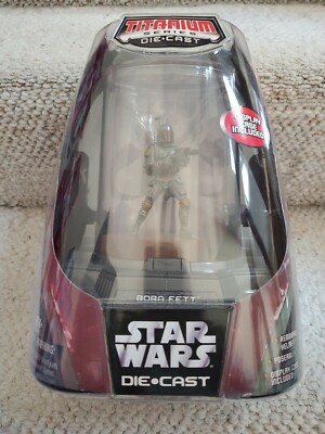 Star Wars Boba Fett Titanium Series Die Cast w/ Colorized Figure & Case!! New