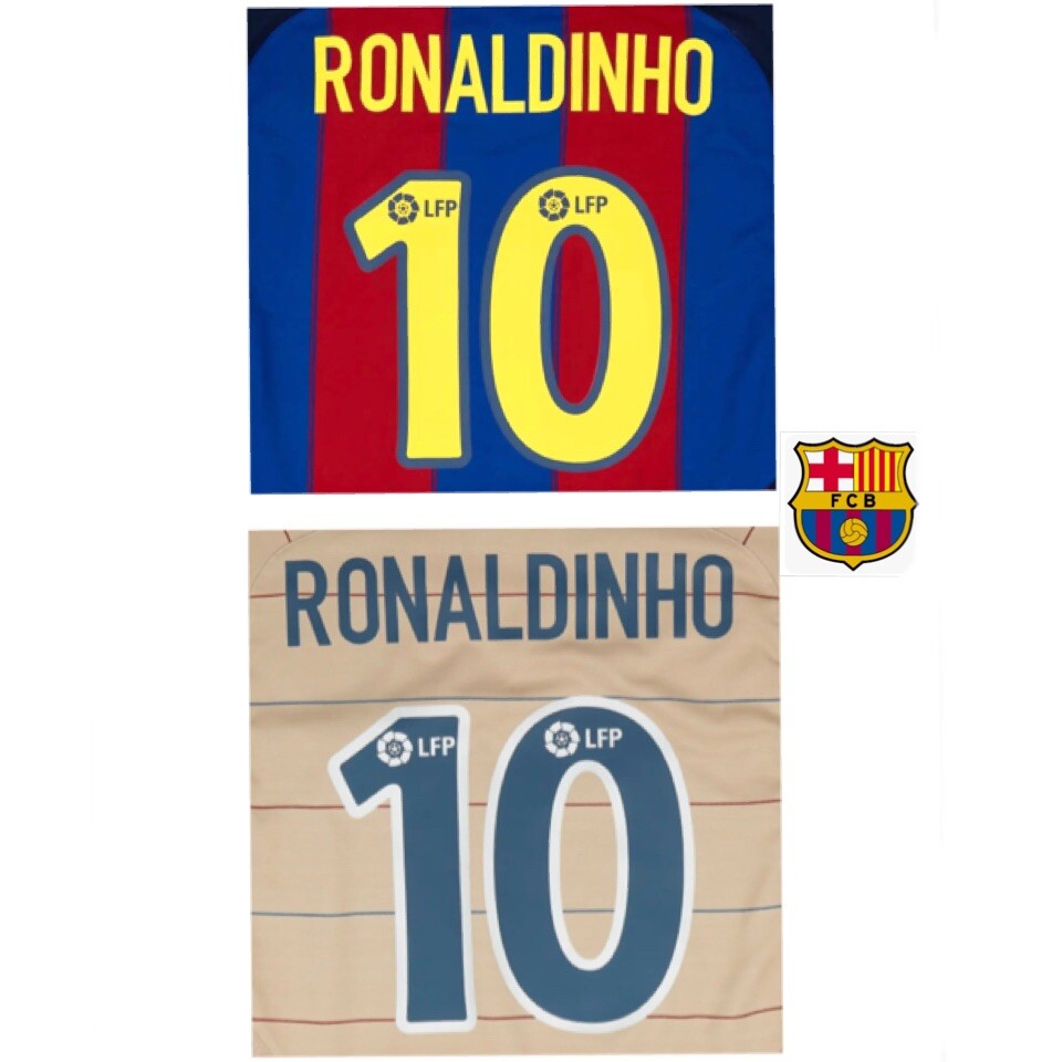 Barcelona RONALDINHO #10 Name print and number 2003/04 home or
