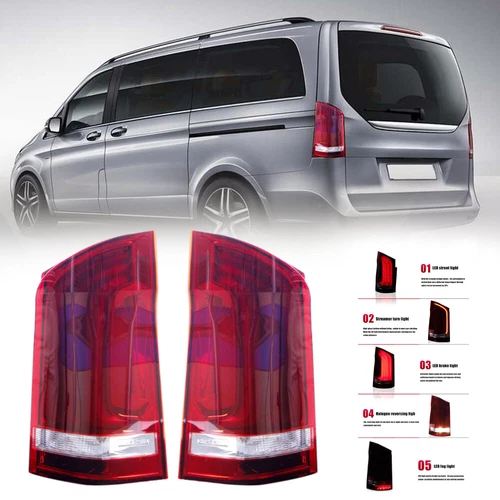 2x LED Dynamic Rear Tail Light Brake Lamps For Mercedes Benz Vito W447 2015-2022 - Picture 1 of 15