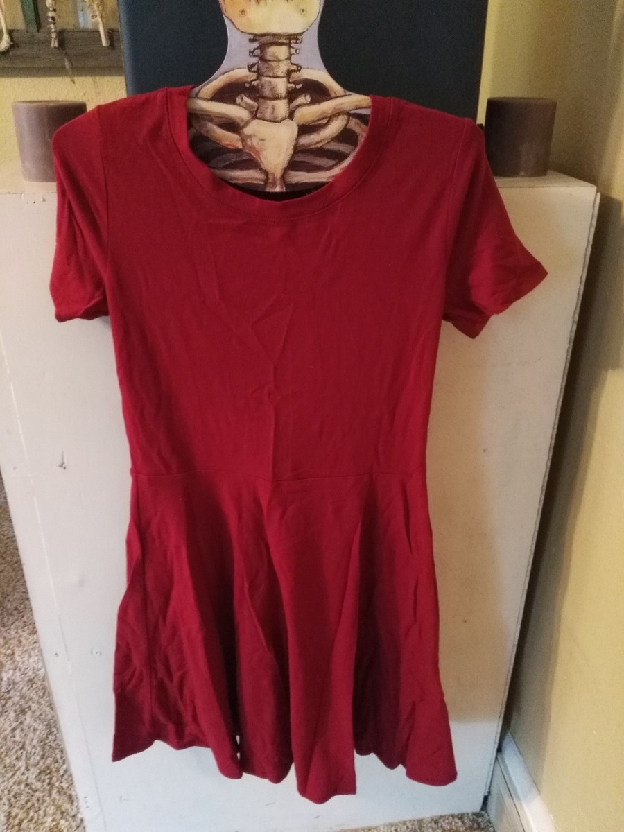 red skater dress forever 21 Forever 21 T-shirt Skater Dress NWT Small Rust Red