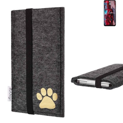 für Oppo K9s Handyhülle vegan Pfote Tasche Filz