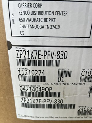 Copeland Scroll ZP21K7E-PFV-830 Compressor. New In Box & Free