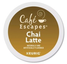 Keurig Caf  Escapes Chai Latte K-Cups 24/Box Holiday Gift Choice