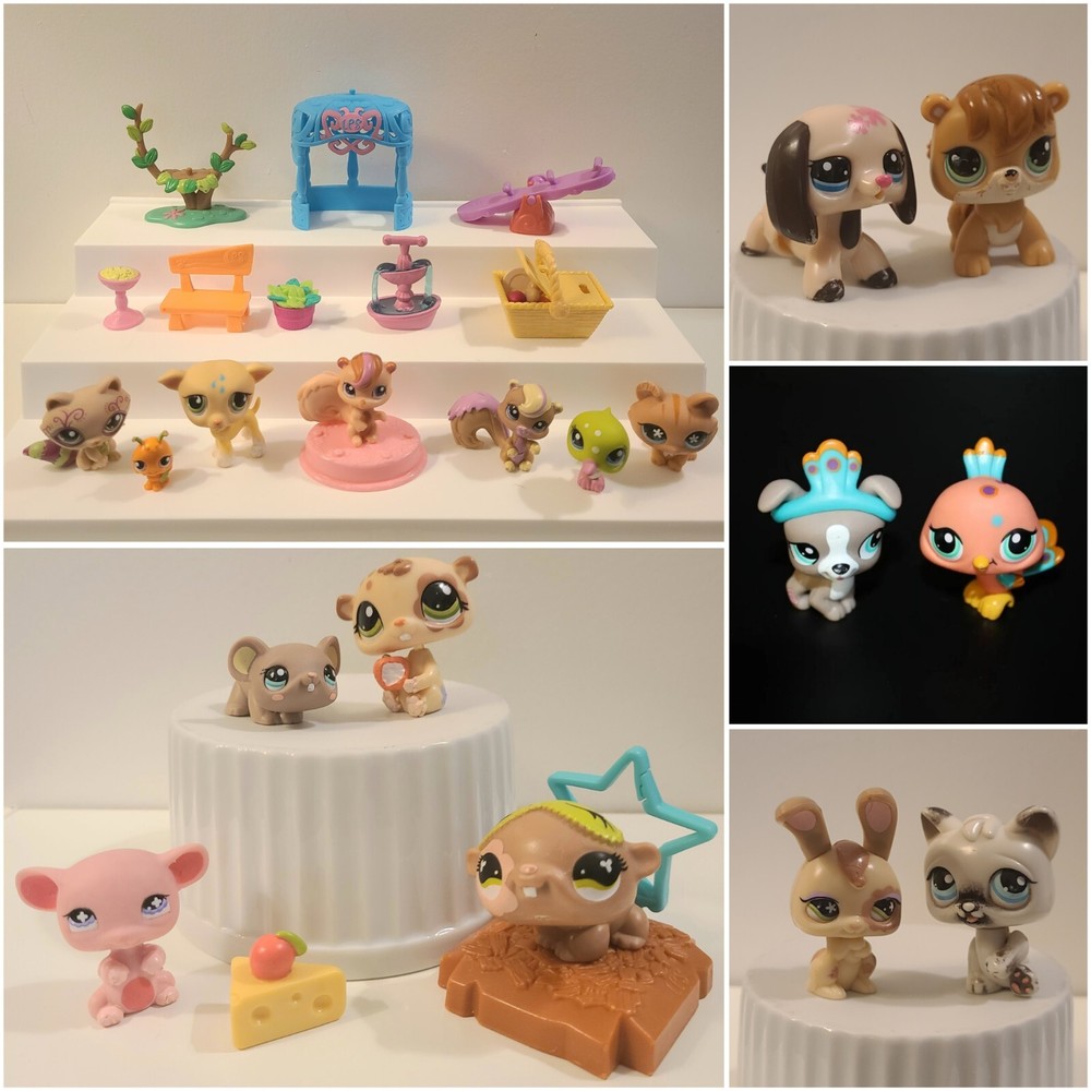 Rare LPS Littlest Pet Shop Figurines Park Accessory 37 Pc LOT Motion Walking HTF
