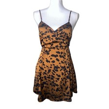 Urban Outfitters Leopard Print Spaghetti Strap Mini Dress