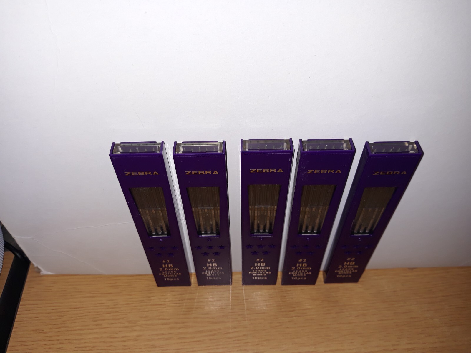 Lot of 5 Zebra Zensations #2 HB Mechanical Pencil Refills 2.0mm TOTAL 50 LEADS
