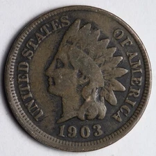 1903 Indian Head Cent Penny OFF CENTER ERROR E168 WWC