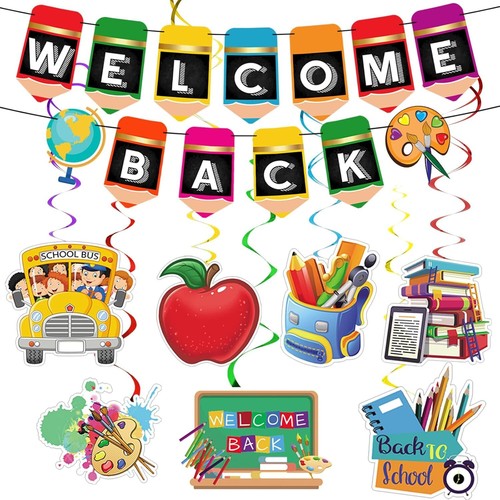 Back To School Party Decorations Supplies, Welcome Pencil Banners Back... - 第 1/7 張圖片