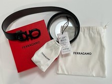 Salvatore Ferragamo Reversible And Adjustable Gancini Belt Black 115 New
