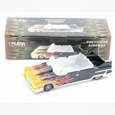Black with Flame Car Convertible Lowrider Polystone Cigarette Ashtray, Storage