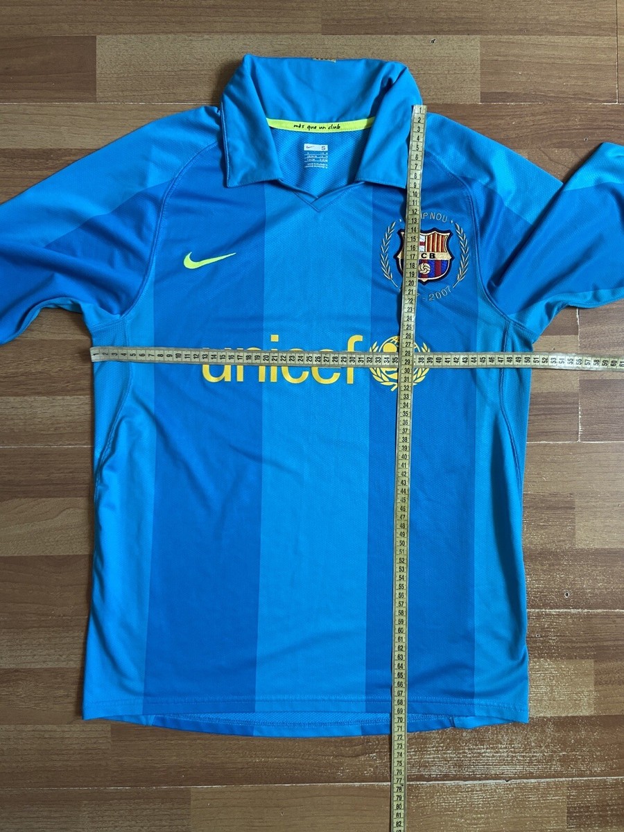 BARCELONA 2007 2008 AWAY SHIRT JERSEY LONG SLEEVE PLAYER ISSUE
