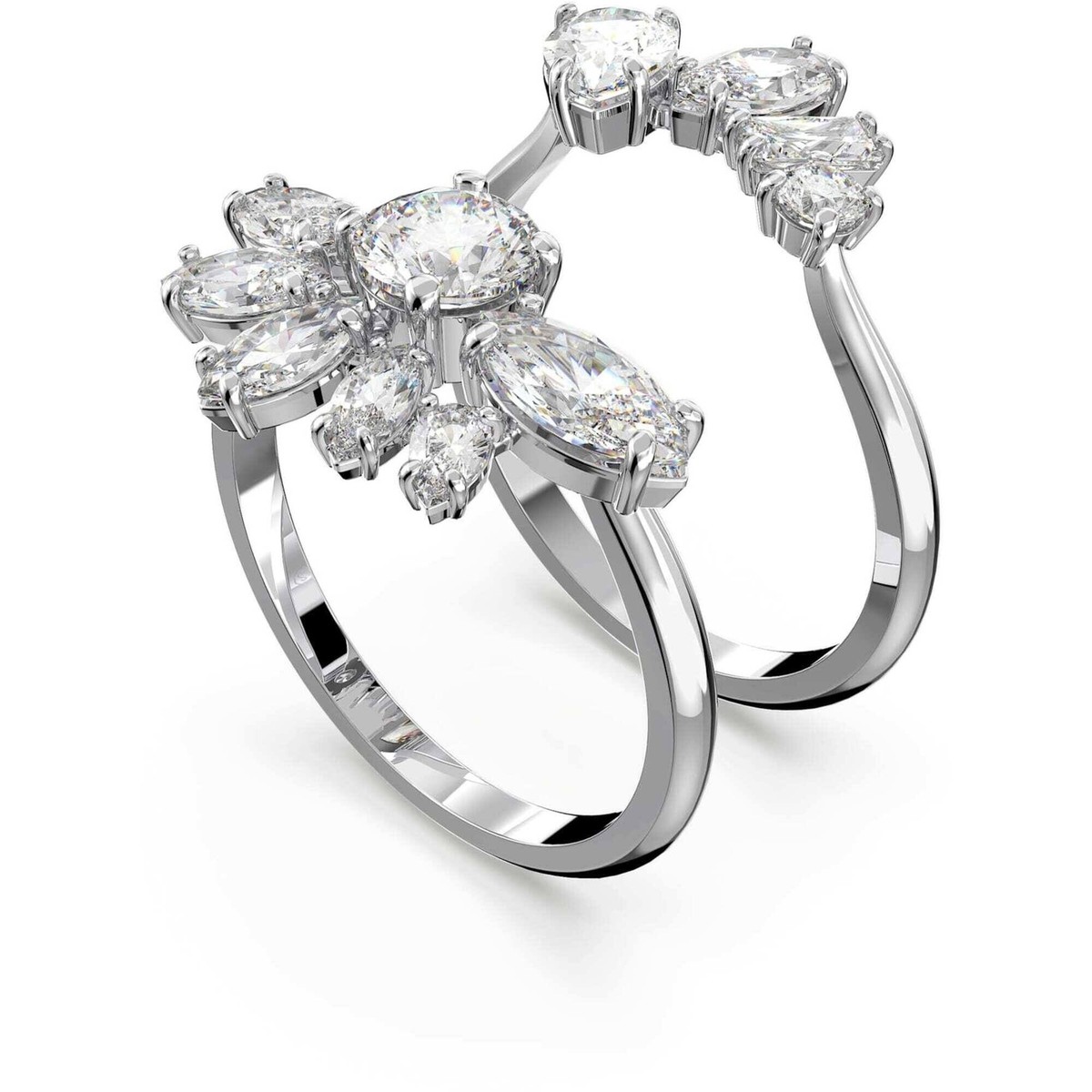 Swarovski Women's Ring Gema Rhodium Plated Zirconia Cocktail